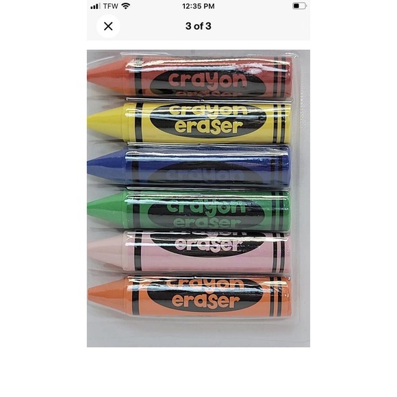 12 COUNT LOT NOVELTY COLLECTIBLE CRAYONS ERASERS FUN DECORATIVE NICELY DETAILED - Picture 2 of 4